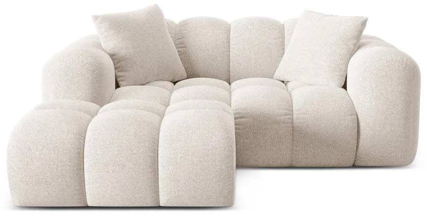 Krémszínű zsenília sarokkanapé (bal oldali-heverő résszel) Treno – Cosmopolitan Design