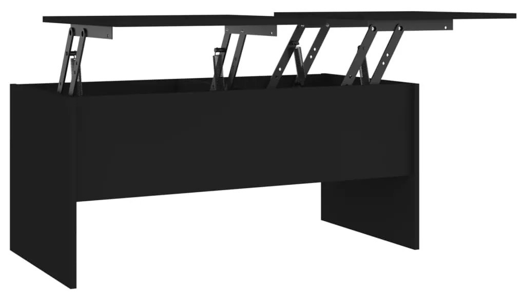 Fekete szerelt fa dohányzóasztal 102 x 50,5 x 46,5 cm