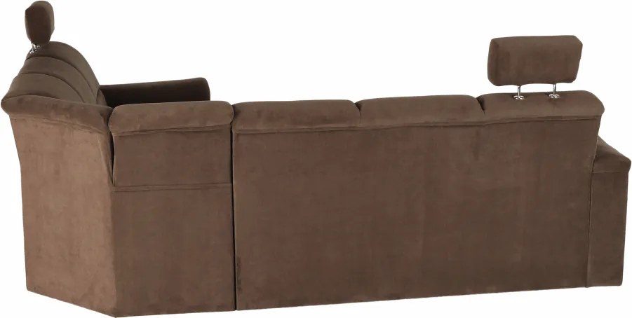 Kinyitható ülőgarnitúra, barna szövet, jobbos, SANTIAGO