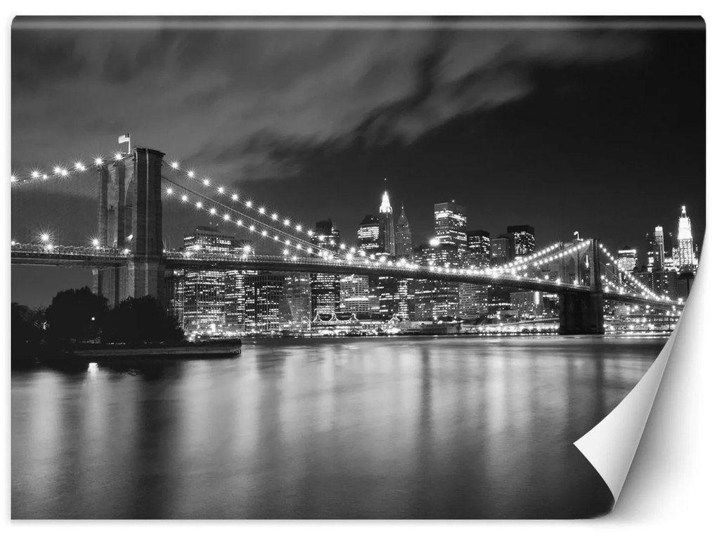 Gario Fotótapéta Brooklyn híd éjszaka, New York Anyag: Vlies, Méret: 450 x 315 cm