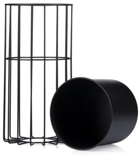 Fém virágcserép LOFT 42x20 cm fekete