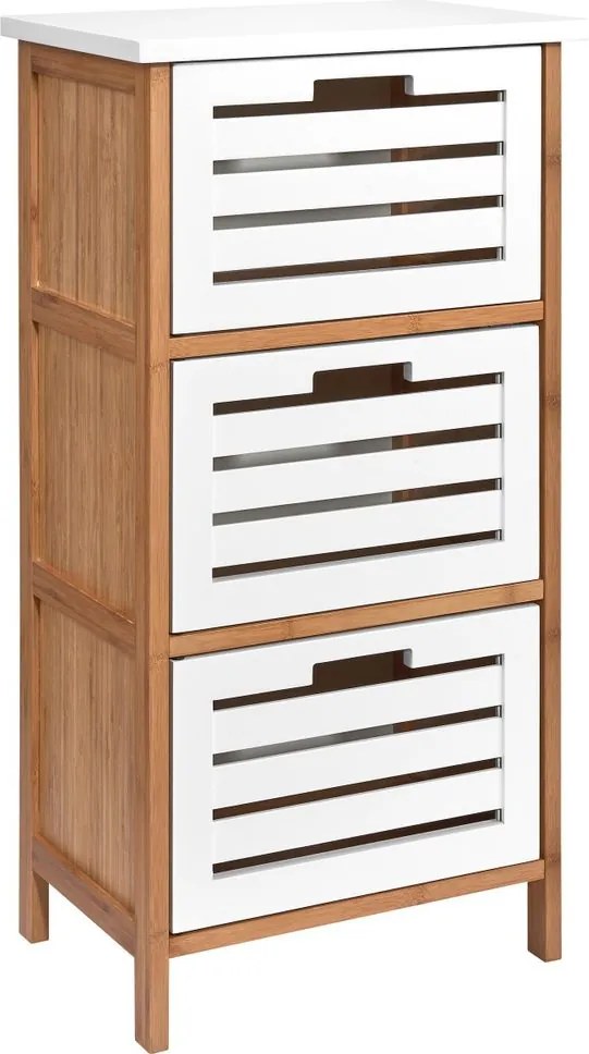 WHITE SANDS polc, 3 fiókkal 45x30x85cm