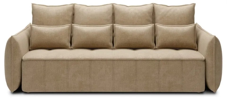 Világosbarna bársony kinyitható-tárolóhelyes kanapé 242 cm Weltton – ELTAP