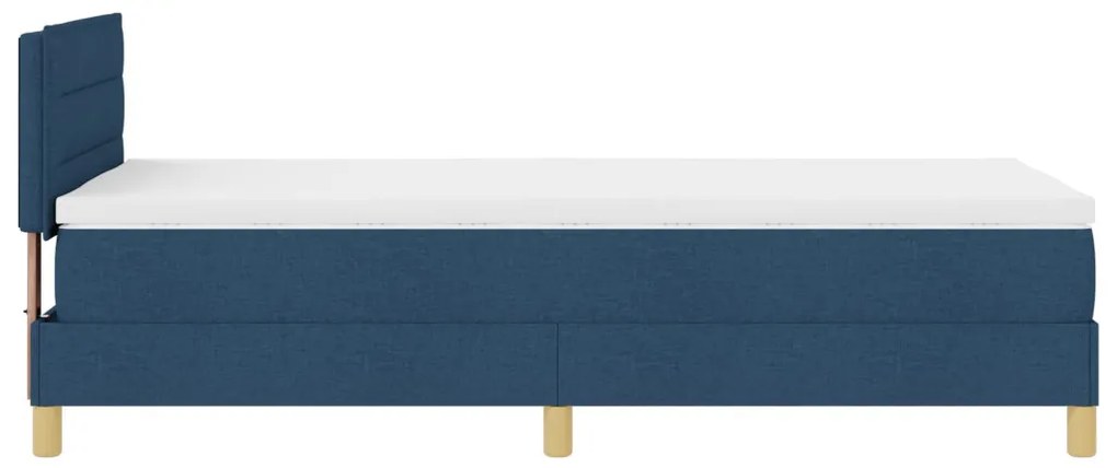 láda rugós ágy matraccal Kék 90x200 cm Szövet