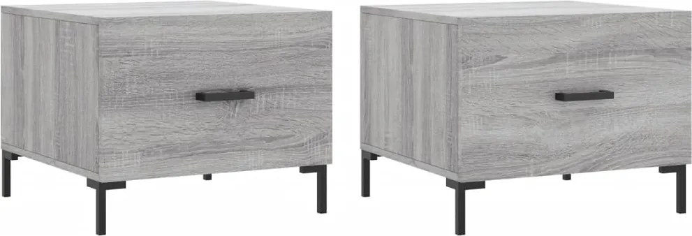 vidaXL 2 db szürke sonoma szerelt fa dohányzóasztal 50 x 50 x 40 cm