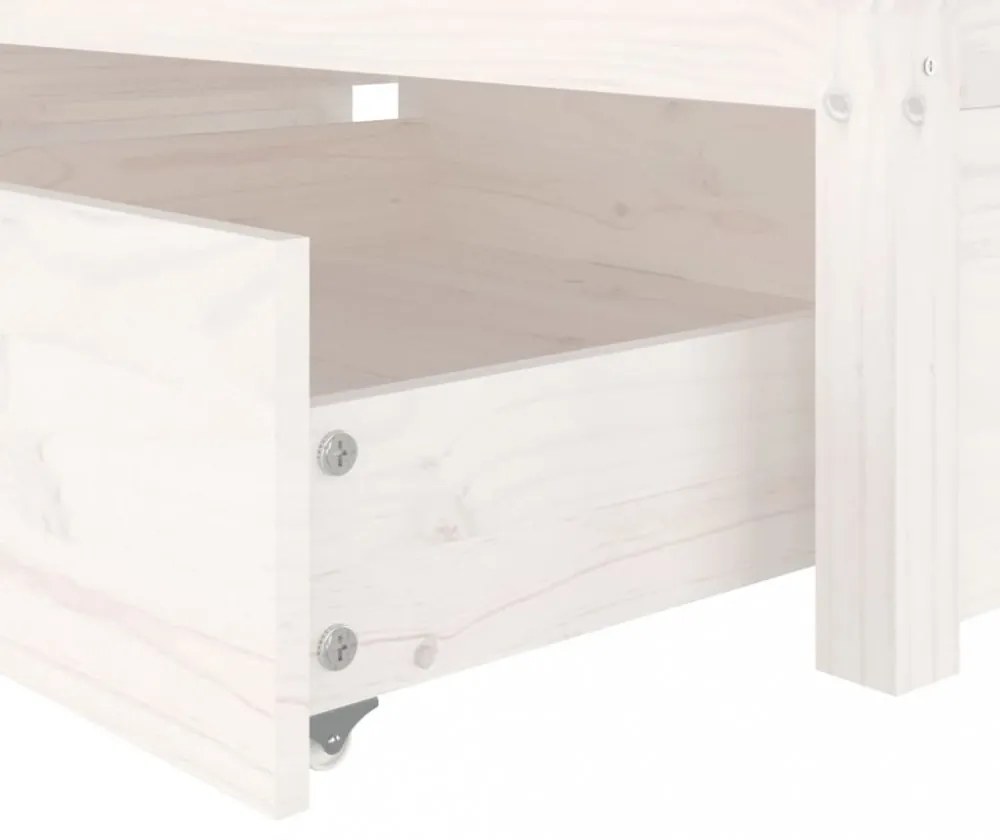 fehér ágykeret fiókokkal 90 x 190 cm (Single)
