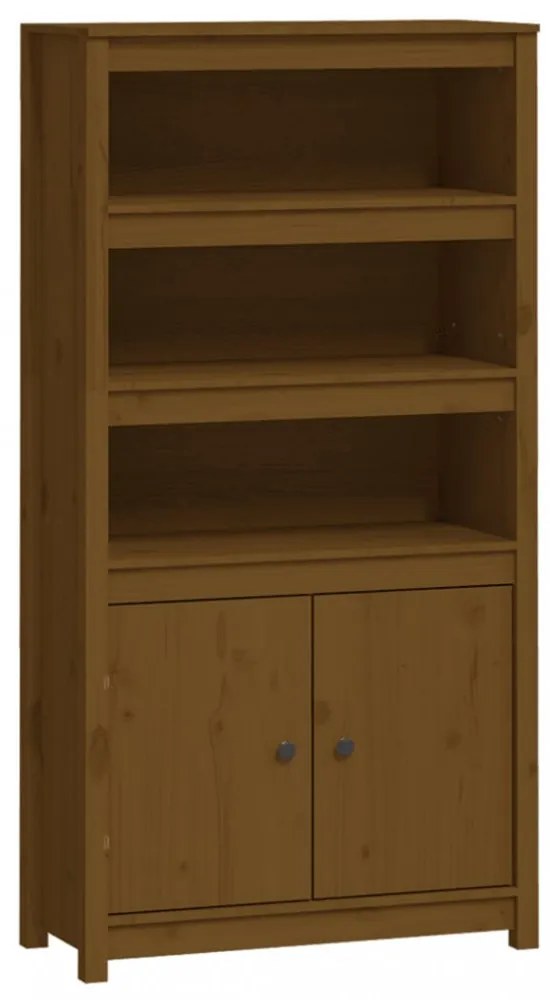 mézbarna tömör fenyőfa magasszekrény 80 x 35 x 154 cm