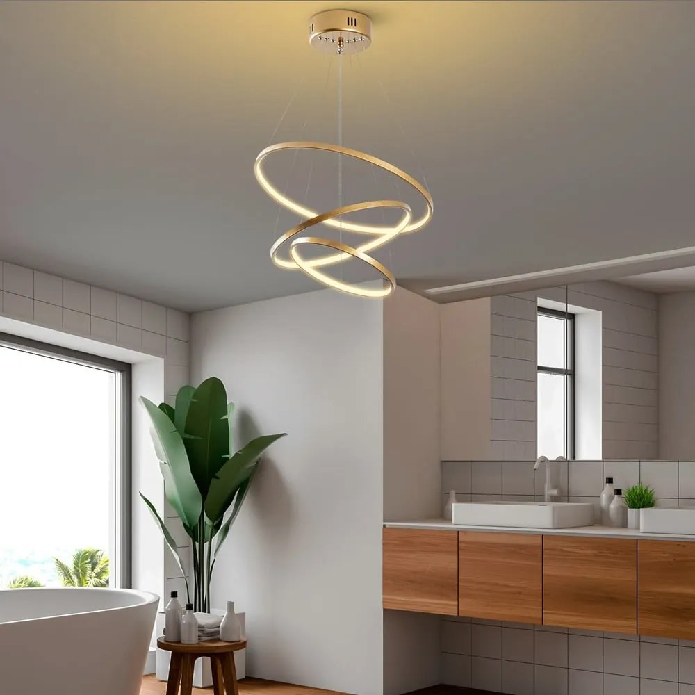 Aranyszínű LED függőlámpa ø 50 cm Simit – Opviq lights