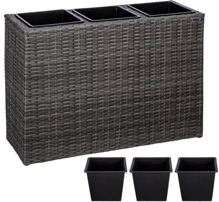 STILISTA Állvány 3 virágcserépre 84 x 29 x 60 cm szürke