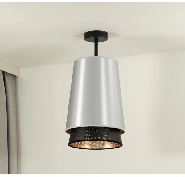 Duolla - Felületre szerelhető csillár BELL SHINY 1xE27/15W/230V átm. 25 cm ezüst/fekete