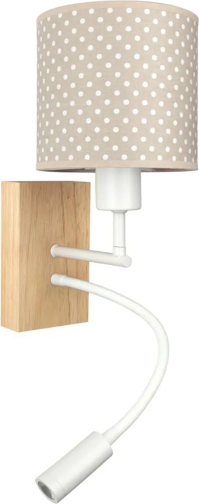 BRILAGI - LED Flex. lámpa BOBO WOOD 1xE27/25W/230V + LED/3W tölgy/fehér/bézs/pöttyös