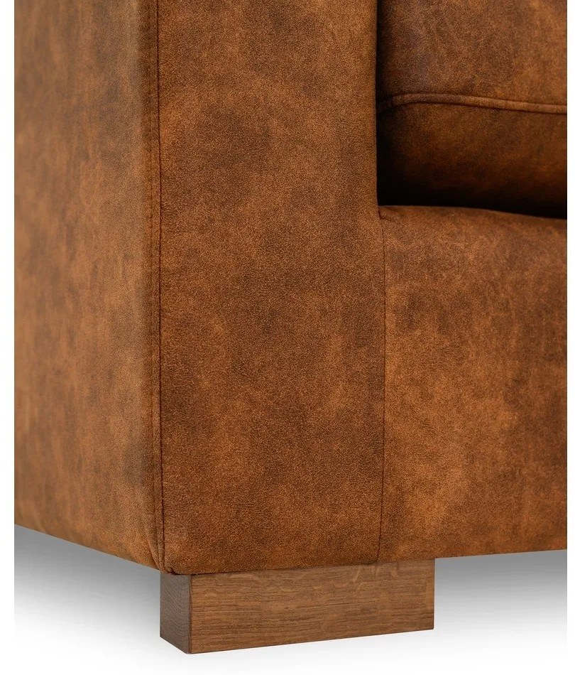 Konyakbarna bőrutánzat kanapé 225 cm Hamburg – Scandic