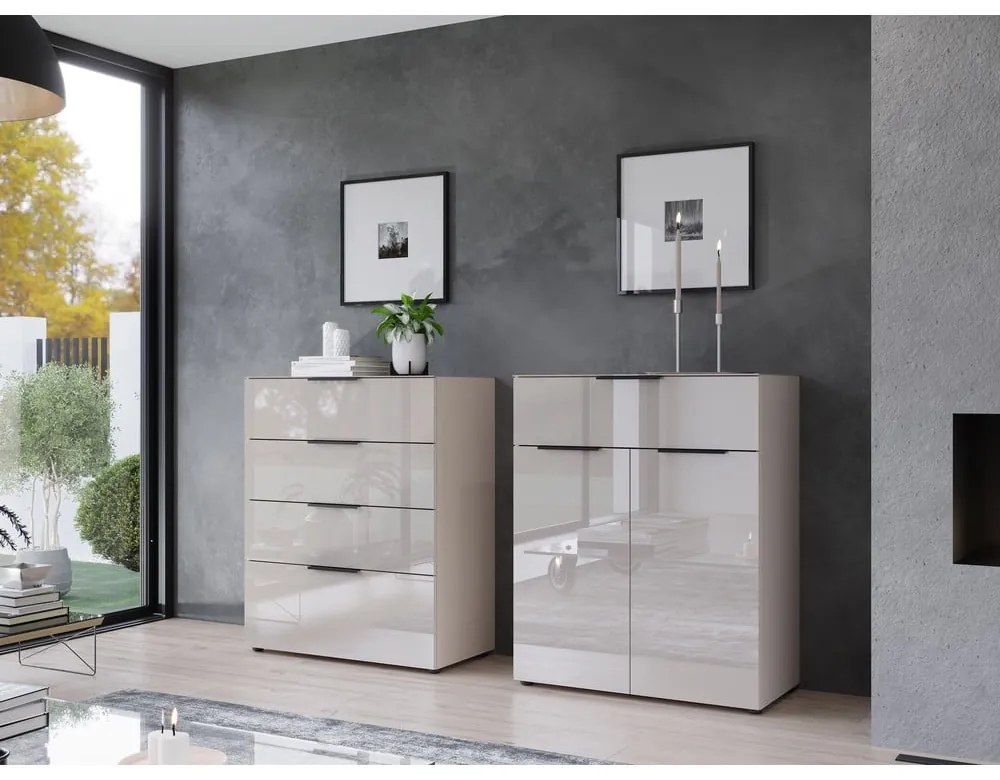 Krémszínű magas komód 83x102 cm Oakland – Germania