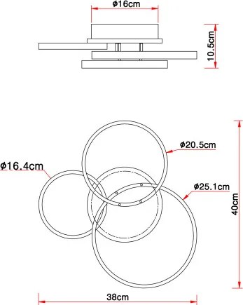 GLOBO 67273-30 SID Modern LED Mennyezeti Lámpa IP20