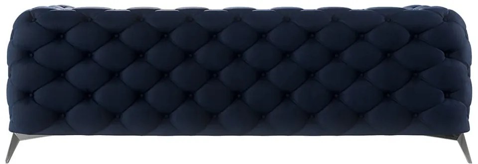 Sötétkék bársony kanapé 225 cm Chelsea – Ropez