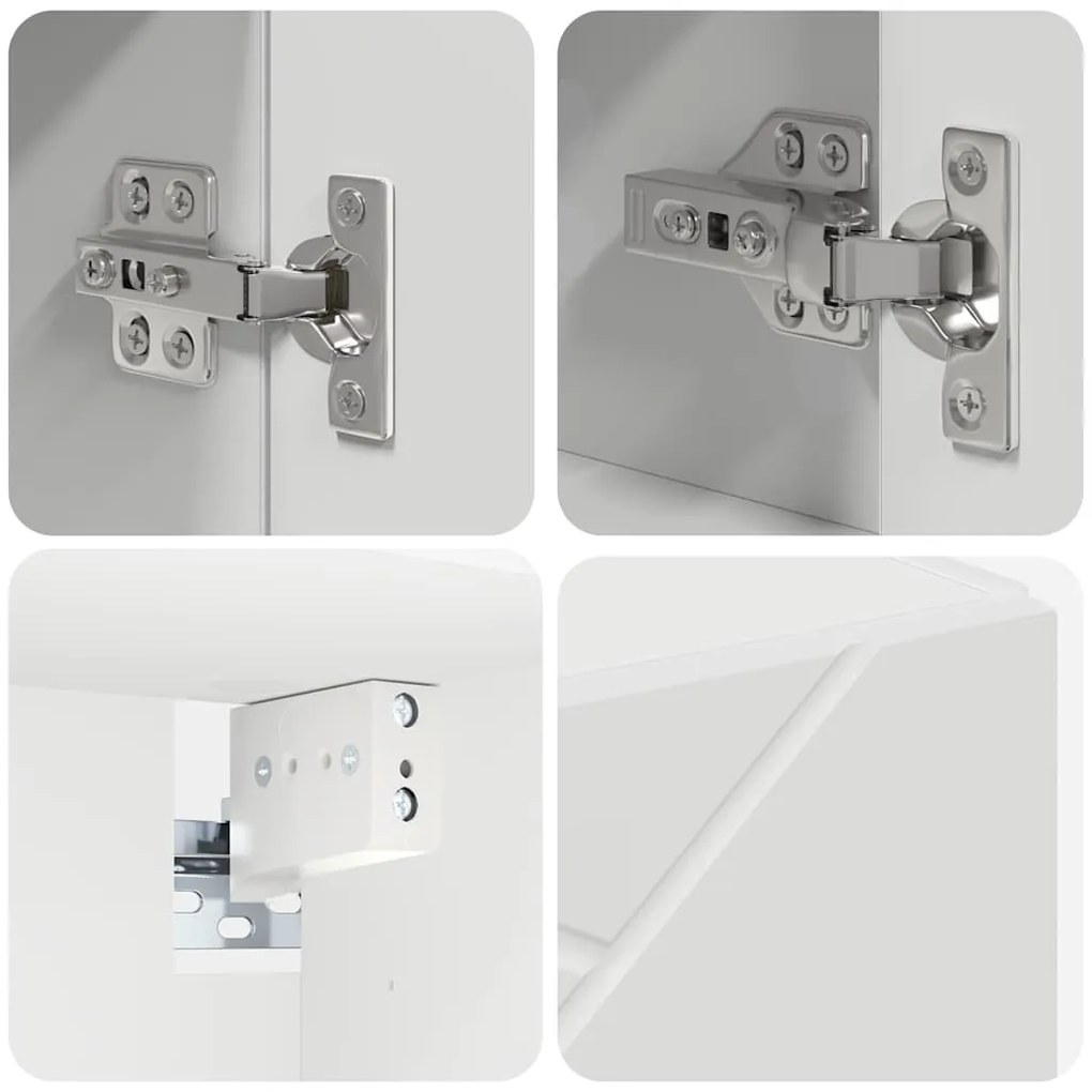 Fürdőszoba bútor szett 4 pcs Fehér 30 x 35 x 192 cm Faanyag