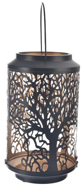 InDecor Fém gyertyatartó Fa fekete, 15 x 15 x 23cm, M