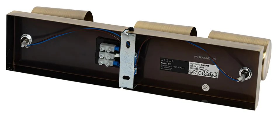 Modern mennyezeti lámpa bronz 3-lámpás állítható téglalap alakú - Jeana