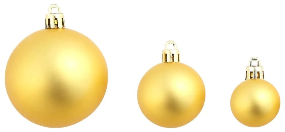 100 darabos aranyszínű karácsonyi gömb készlet 3/4/6 cm