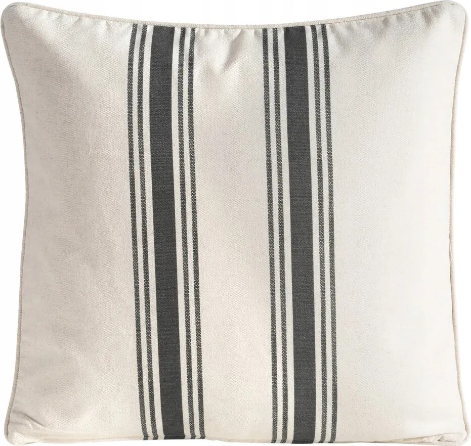Párnahuzat 50X50 krémszínű, csíkos lenvászon