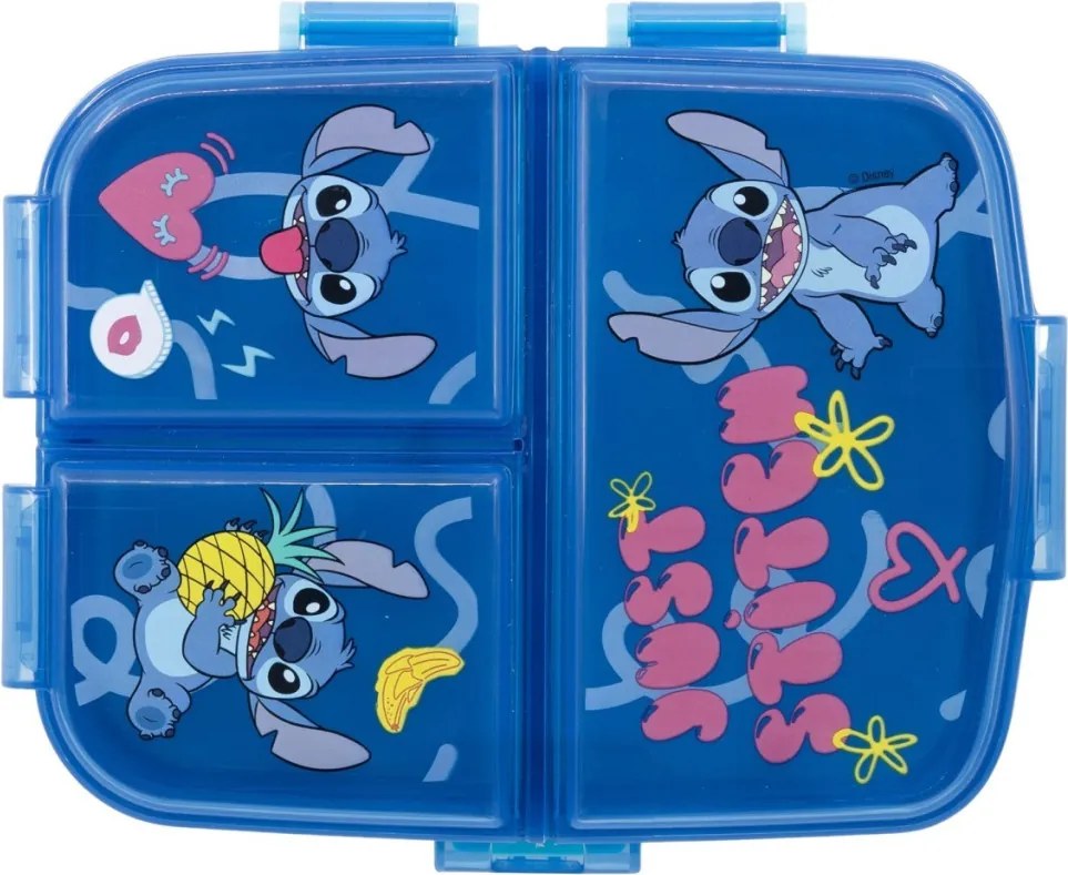 Disney Lilo és Stitch, A csillagkutya Just több rekeszes uzsonnás doboz, szendvicsdoboz XL