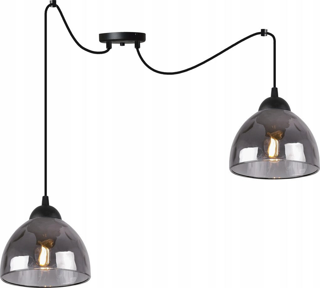 Mennyezeti Lámpa Lógó Csillár Pók Loft Dupla Üveg Grafit Fekete