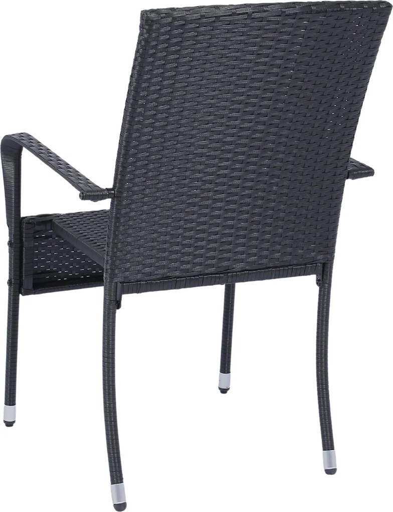 Juskys Rattan székek Yoro 2 db - fekete