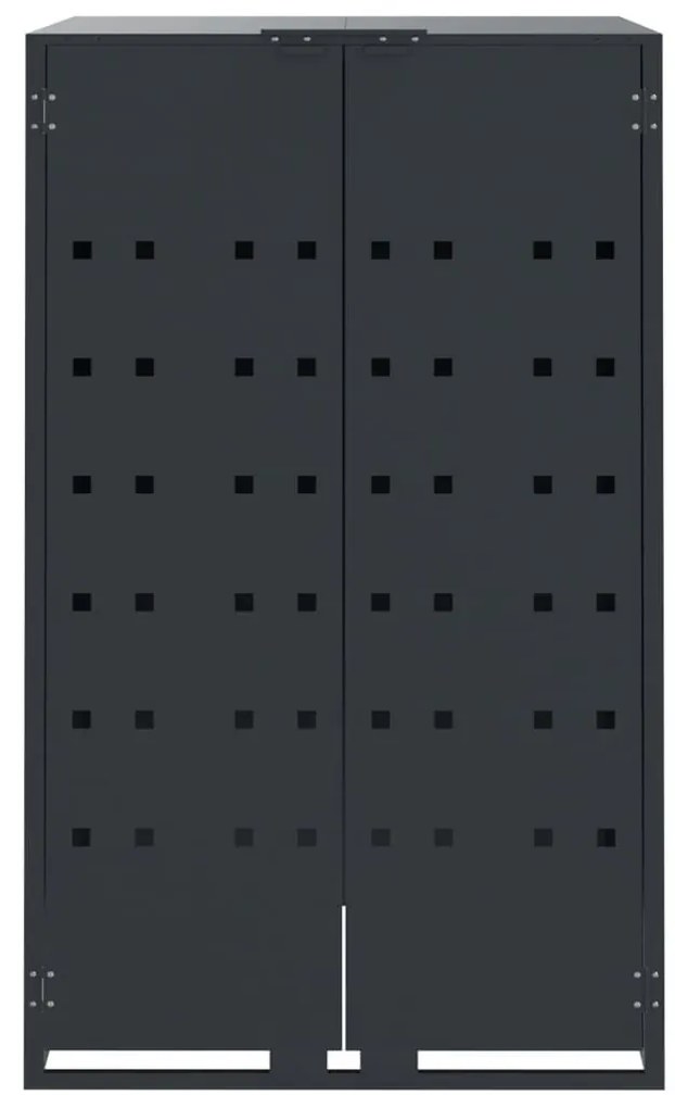 antracit acél kerekes tároló 5 szemeteskukához 345x79x117 cm