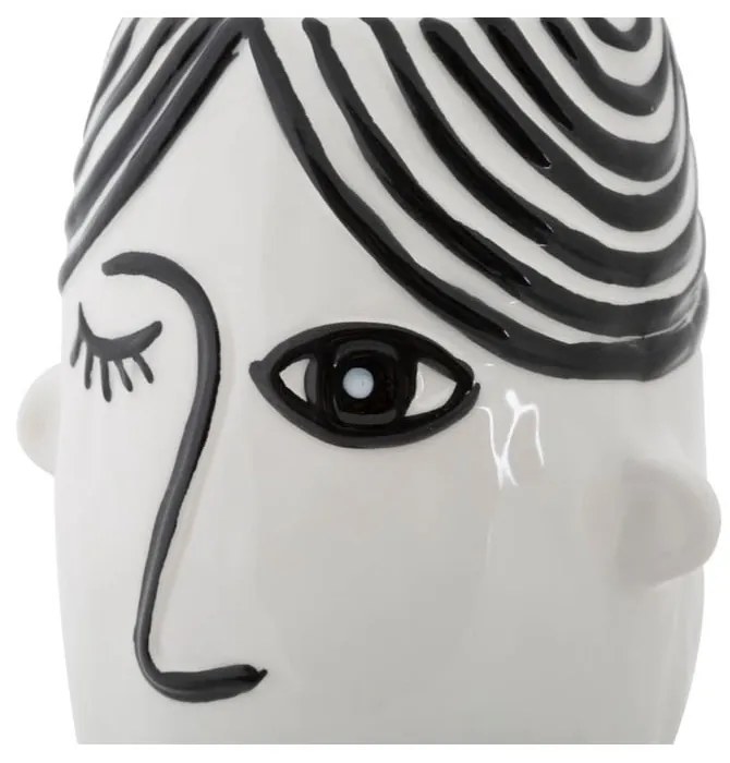 Face fekete-fehér porcelán váza - Mauro Ferretti
