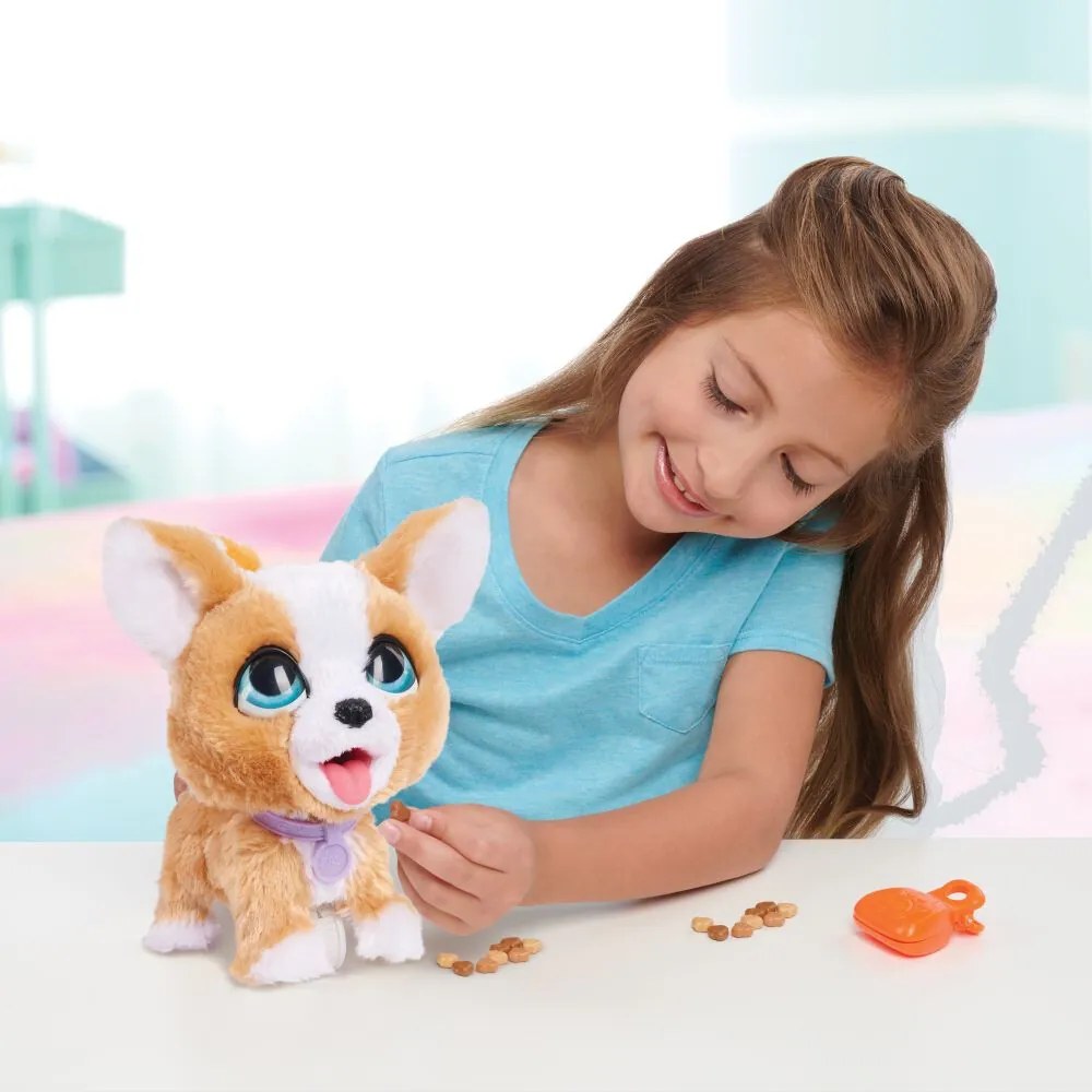 FurReal Poop-A-Lots Corgi, interaktív kutyus,világosbarna/fehér
