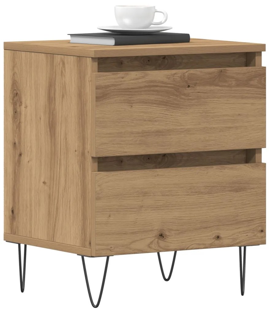 vidaXL Éjjeliszekrény fiókkal kézműves tölgy 40 x 35 x 50 cm Faanyag