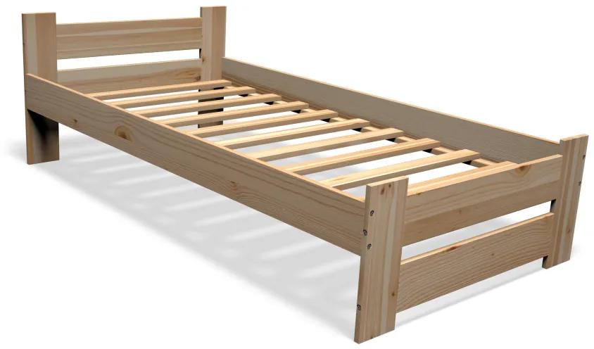 STUDENT tömörfa ágy + ágyrács INGYEN, 90x200cm, natúr