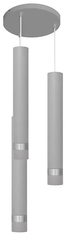 LED csillár TUBA 3xGU10/4,8W/230V szürke/fényes króm