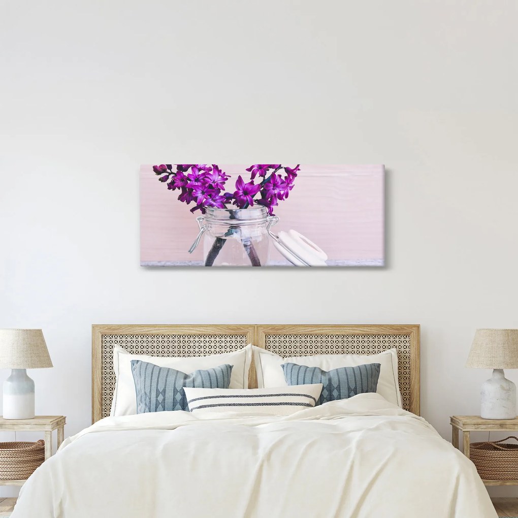 Lila virágok képe (120x50 cm)