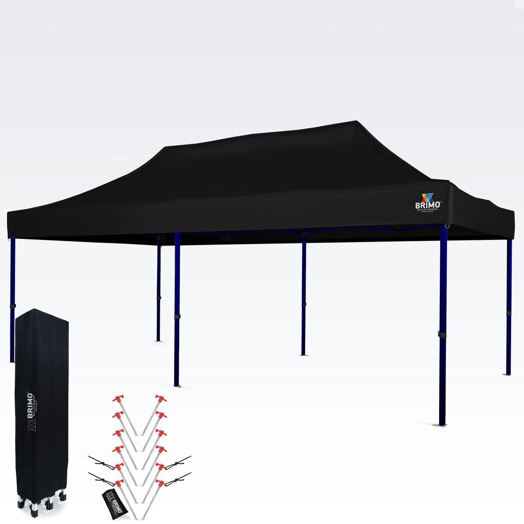 Vízálló Parti Sátor 3x6m – Gondtalan Ünneplés 16,5m² Tető alatt - 3 oldalfal nélkül - Fekete