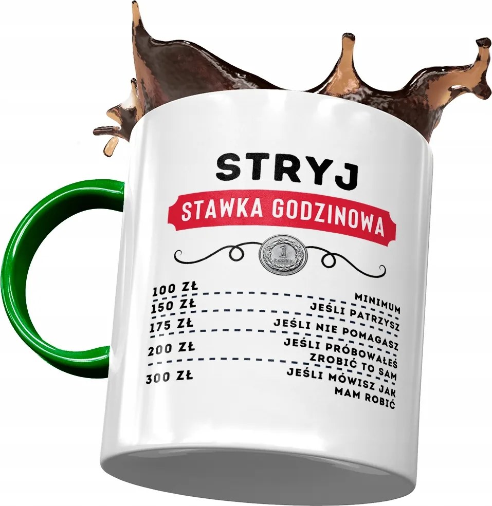 Zöld Bögre Bácsinak Születésnapra Ajándék Nyomtatott Fotóval