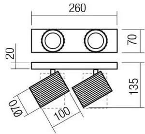 Redo 01-3403 - DELPHI spotlámpa 2xGU10/7W/230V fekete