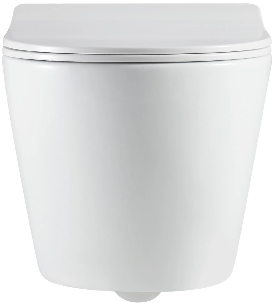 Invena Limnos, falra szerelhető wc csésze Swirlflush 490x370x360 mm + wc ülőke lassan záródó, fehér, INV-CE-93-001-L