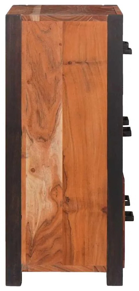 Széf fiókkal 3 pcs Barna 110 x 30 x 75 cm Tömör akácfa