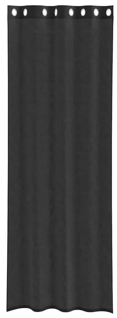 2 db fekete fátyolfüggönyök rojtokkal 140x300 cm