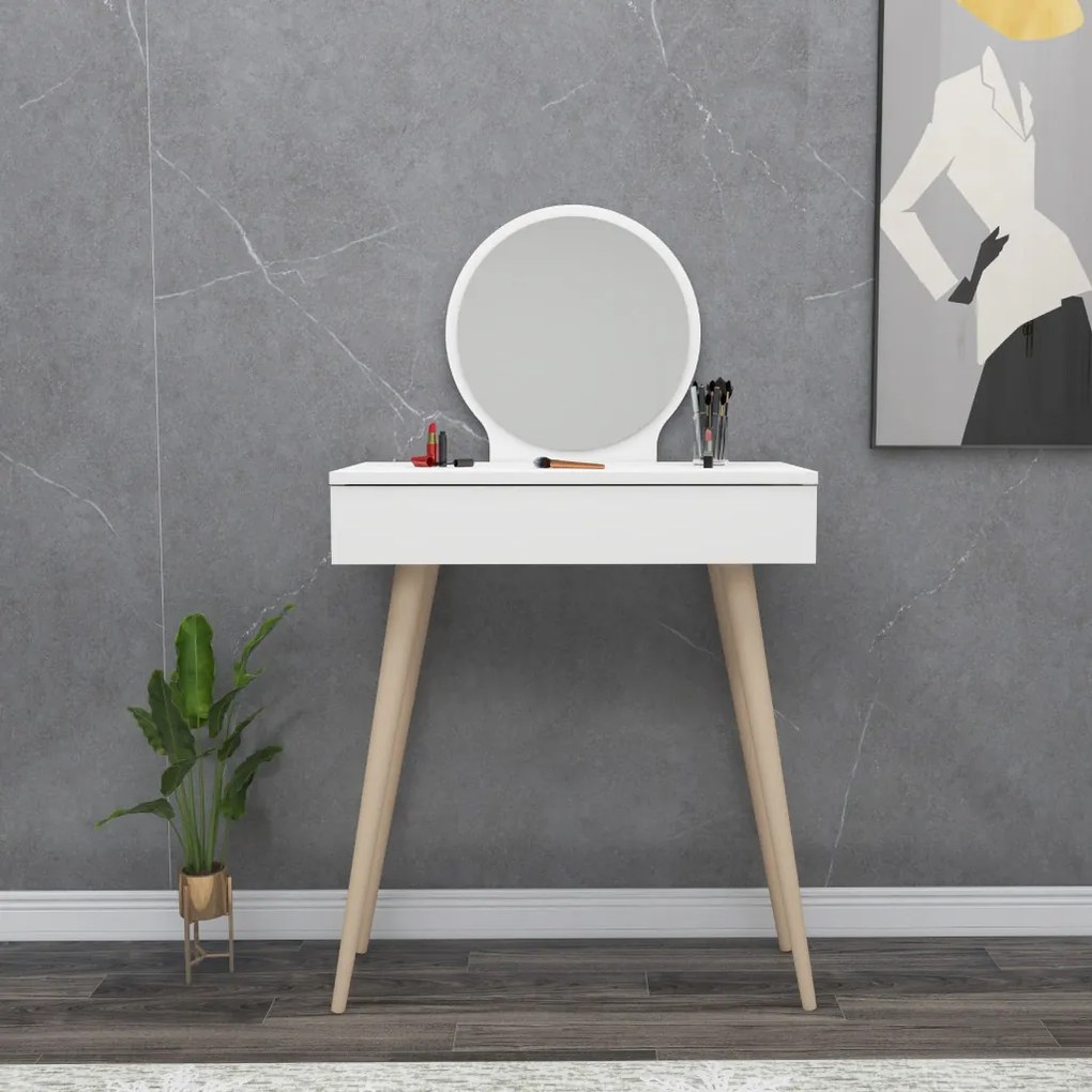 Siena fésülködőasztal, fehér, 72 cm