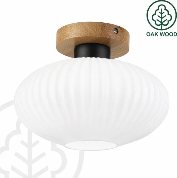 Mennyezeti lámpa HARMA WOOD 1xE27/15W/230V tölgy/fehér Ø 25 cm