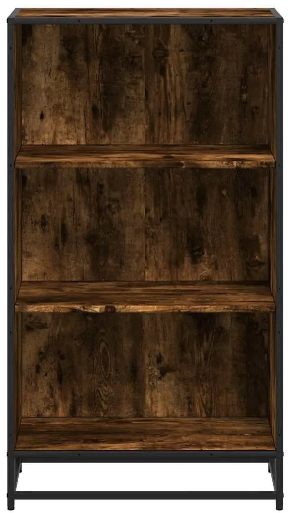 füstös tölgy színű szerelt fa könyvszekrény 60x35x107,5 cm