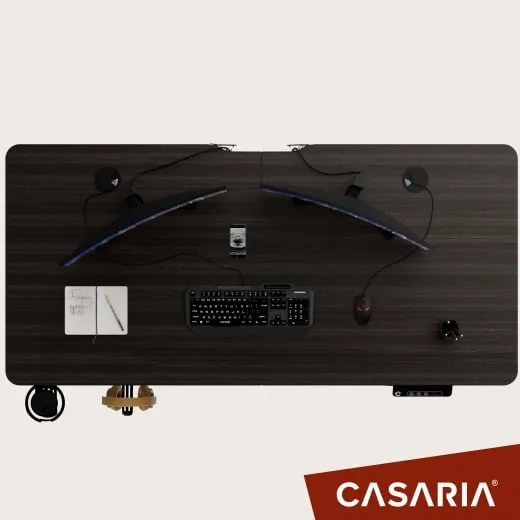 Casaria® Állítható magasságú irodai íróasztal barna-140x60x118 cm
