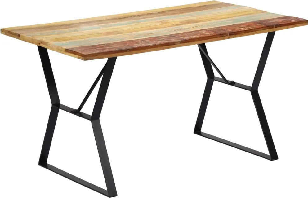 vidaXL tömör újrahasznosított fa étkezőasztal 140 x 80 x 76 cm