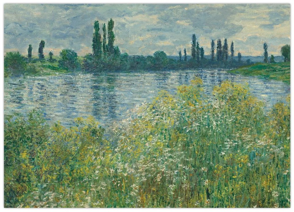 Üveg kép - Claude Monet, Banks of the Seine, reprodukciók (70x50 cm)