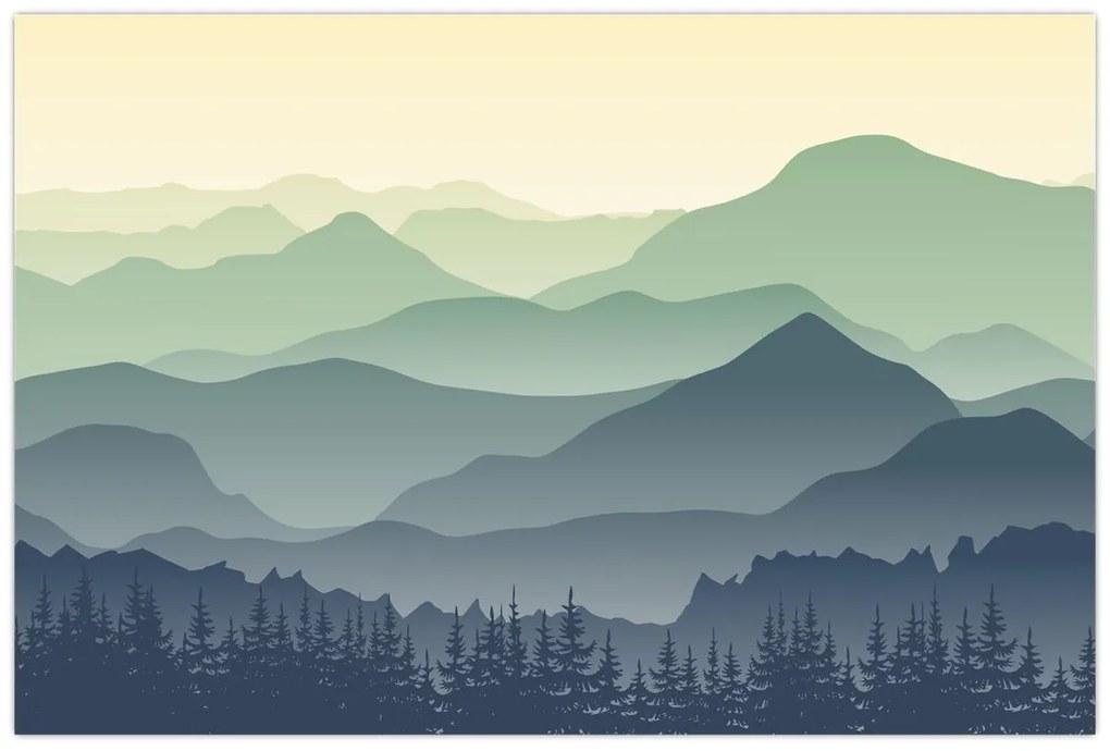 Kép - Forest Mountain (90x60 cm)