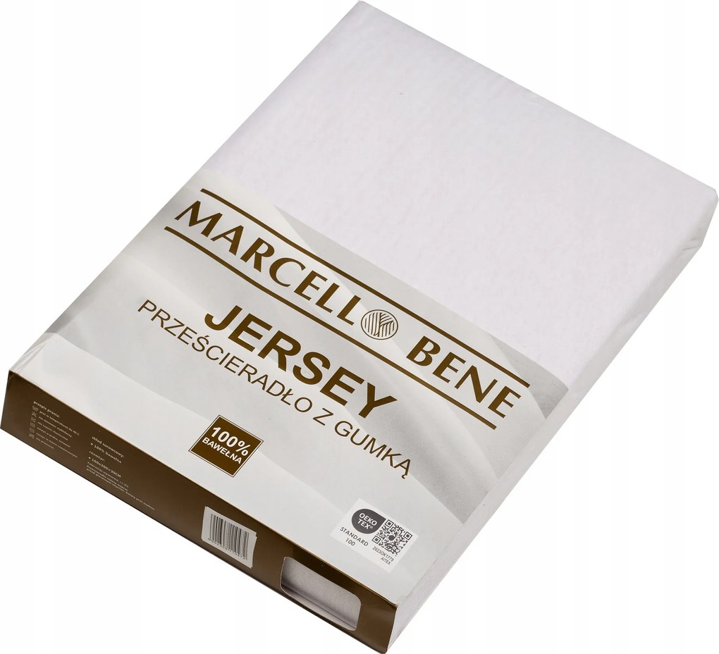 Jersey gumis lepedő 90x200 cm, 100% pamut, 30cm matrac, Fehér