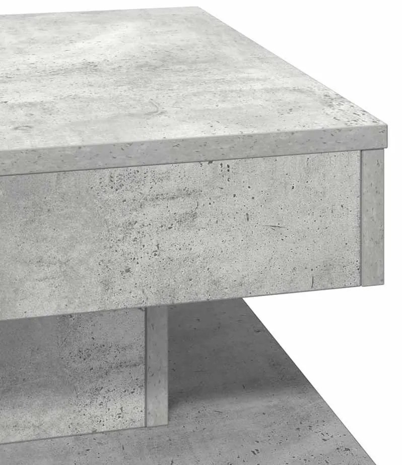 betonszürke dohányzóasztal 360 fokban forgatható 50x50x34,5 cm