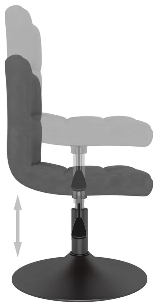 sötétszürke bársony forgó étkezőszék